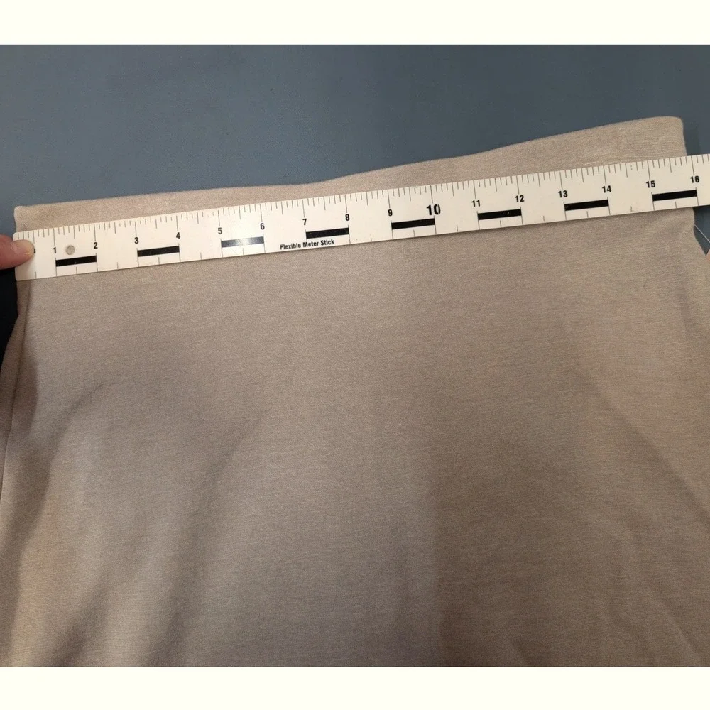 NWT Philosophy Pencil Skirt Women‎ 10 Beige High Waist Ponte Knit Gold Zip